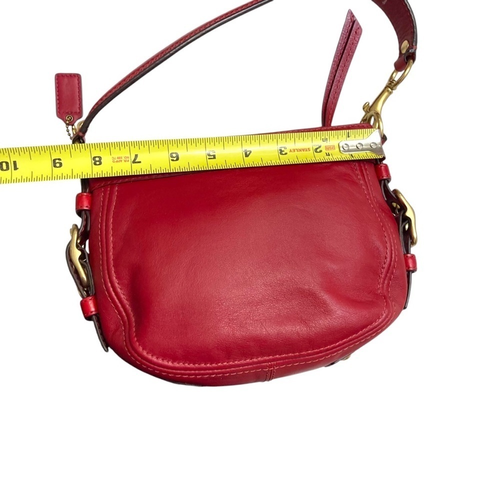 Coach red leather Zoe mini hobo bag - Picture 9 of 13